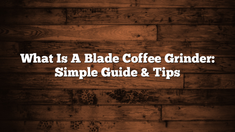 What Is A Blade Coffee Grinder: Simple Guide & Tips