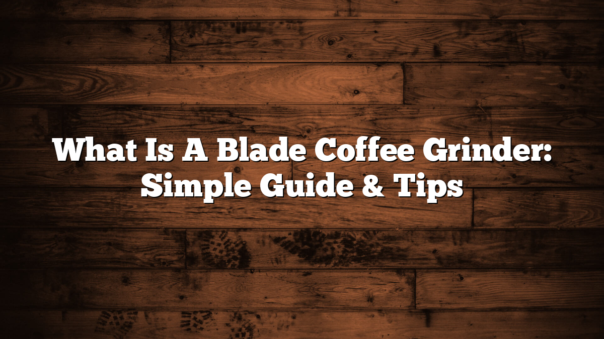 What Is A Blade Coffee Grinder: Simple Guide & Tips