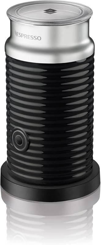 Nespresso Aeroccino 3 Milk Frother, Black and Steel Design for Hot and