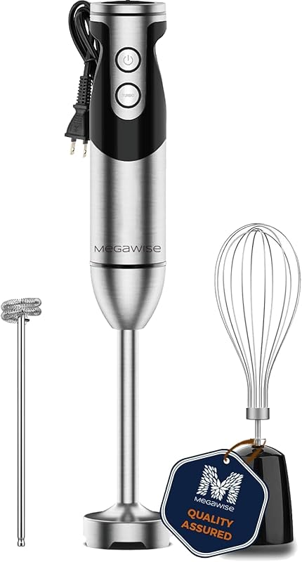 MegaWise Pro Titanium Reinforced 3-in-1 Immersion Blender with 12 Spee