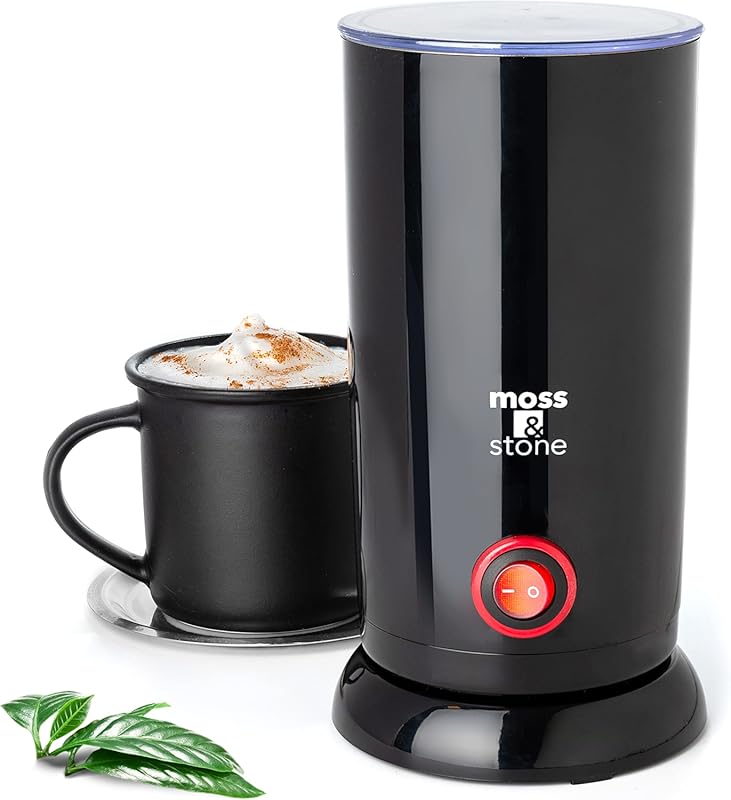 Moss & Stone Electric Milk Frother and Latte Art Steamer, Hot Foam Mak