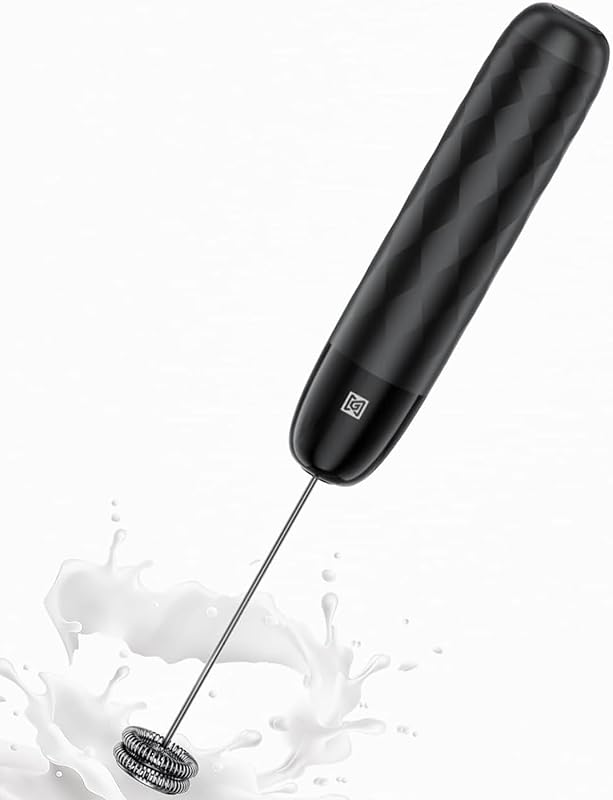 Maestri House LunaFro Mini Rechargeable Handheld Milk Frother with Det
