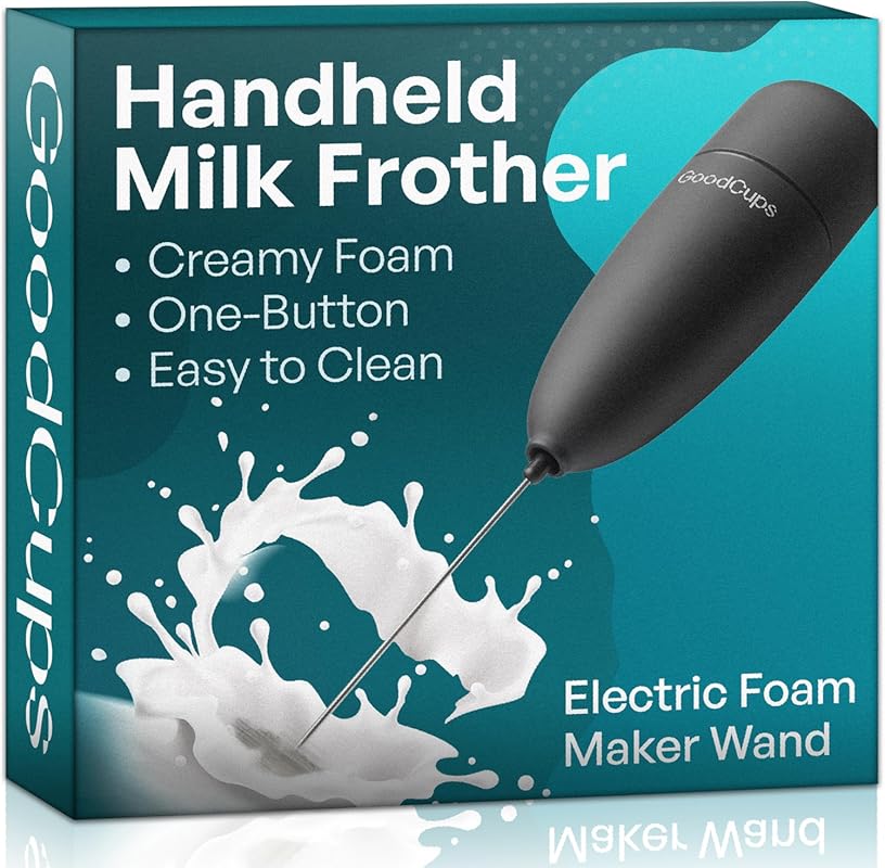 Handheld Electric Milk Frother Wand with Stainless Steel Whisk, Batter