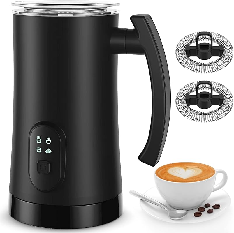 Electric Milk Frother 4-in-1 with 350ml Capacity, Automatic Warm and C
