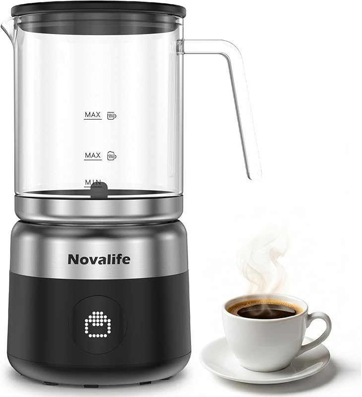 5-in-1 Electric Milk Frother and Steamer 600W, Removable, One-Touch Op