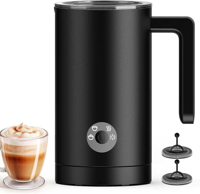 4-in-1 Electric Milk Frother and Steamer with One-Touch Operation for 